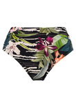 Maldives Slip Bikini taille haute Black Tropical