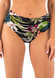 Maldives High Coverage Bikini Brief Black Tropical