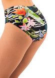 Maldives High Coverage Bikini Brief Black Tropical