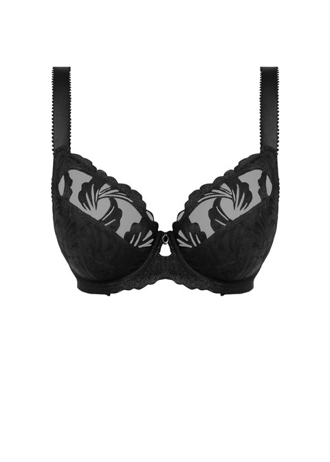 M&S Black Embroidered Underwired Non-Padded Plunge Bra A-B-D Size 32 to 36
