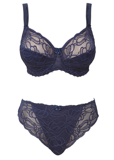 Jacqueline Lace Navy Full Cup Side Support Bra from Fantasie