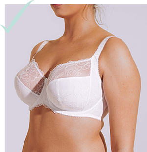 The underwire should extend fully behind your breast tissue Fantasie-UK-Advice-FindYourFantasieFit-TwoBoxTextRightComponent-CupSize-GoodFit
