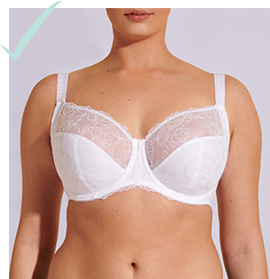 The centre front of your bra should sit flat against your ribcage Fantasie-UK-Advice-FindYourFantasieFit-TwoBoxTextRightComponent-UnderBand-GoodFit
