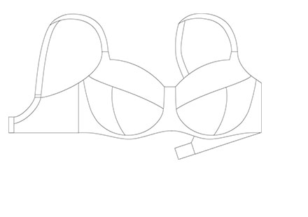 Three White Brassieres With Cups Of Different Sizes Over Bright